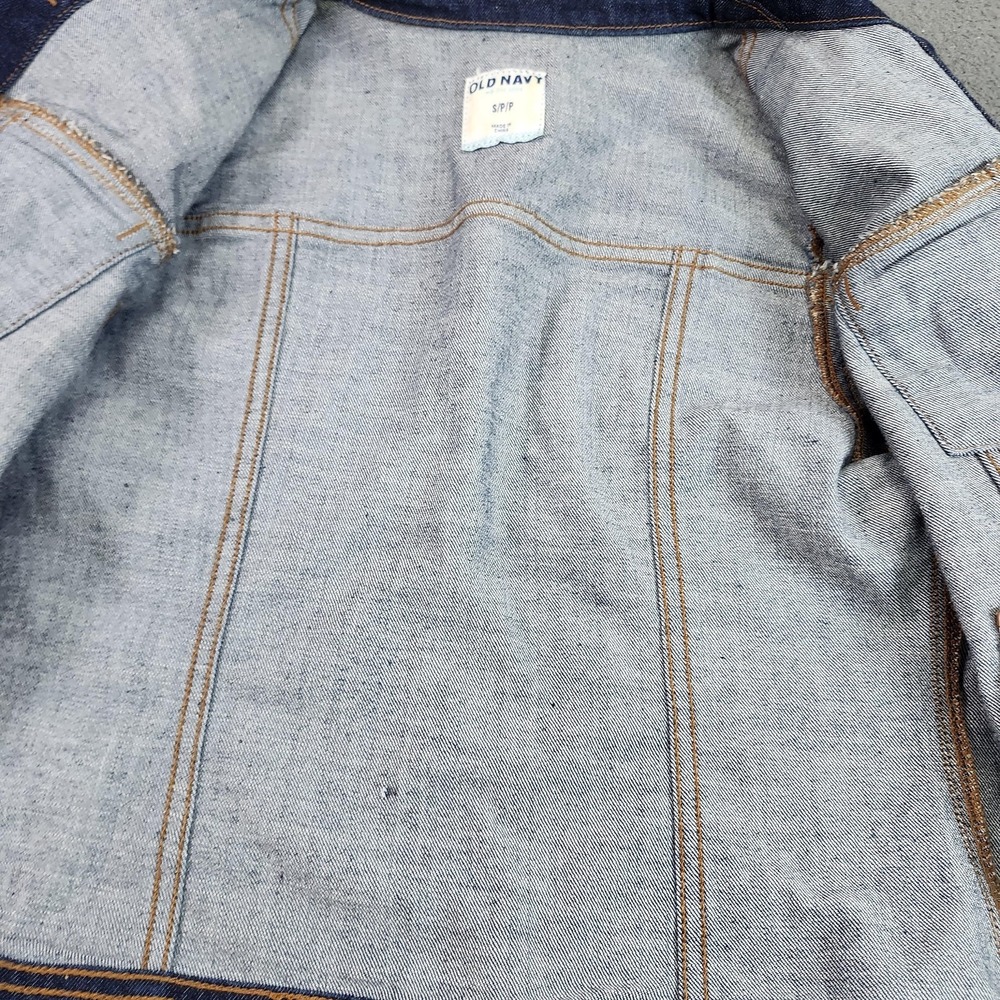 Old Navy Jacket Womens Petite Small Blue Denim Button Front Pockets Classic - Picture 5 of 10